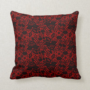 Coussin Cushion VINTAGE DOUBLE CÔTÉ ROUGE ET NOIR
