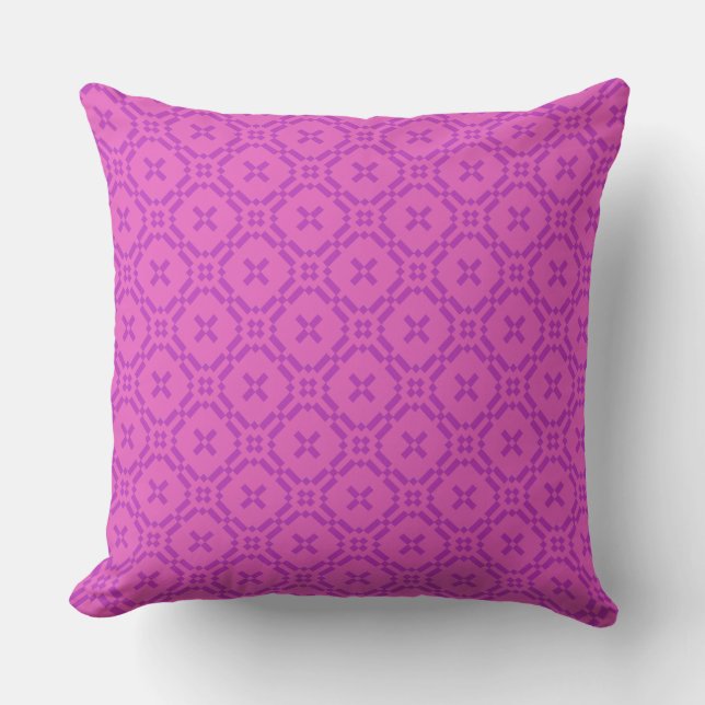 Coussin Cushion Welsh Tapestry Motif Magenta Pink (Recto)