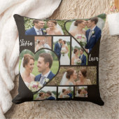 Coussin Custom 1st Wedding Anniversary Photo Collage (Couverture)
