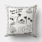 Coussin Custom Beach Wedding Pillow Cover – Personalized (Recto)