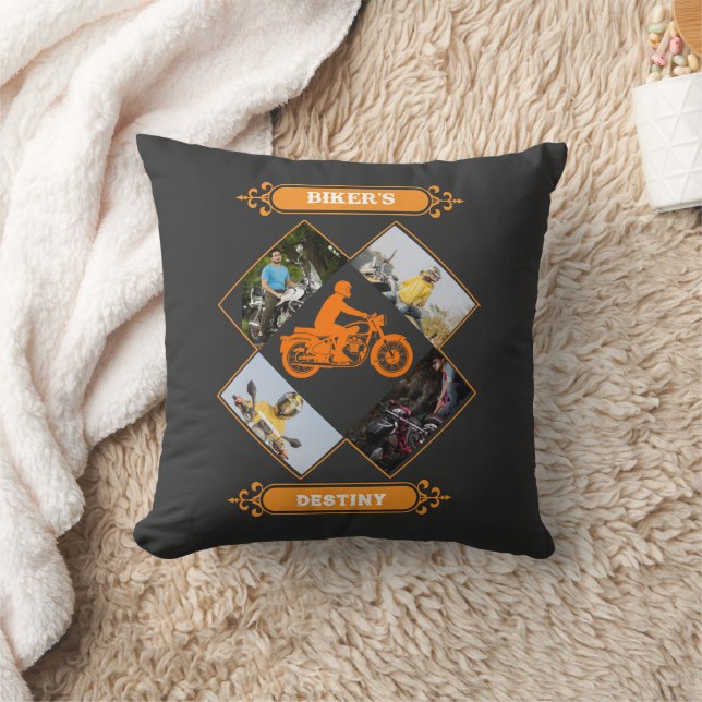 Coussin Custom Biker Photo Collage (Couverture)