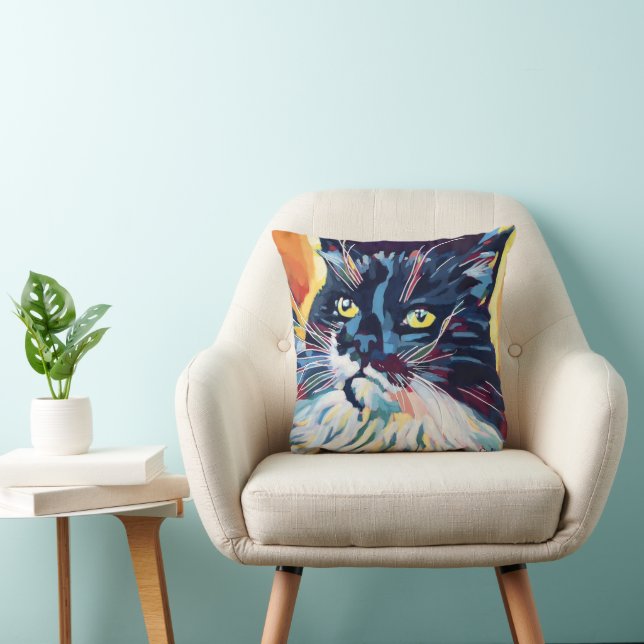 Coussin Custom Cat Portrait Painting - Forever Loved Pet (Chaise)