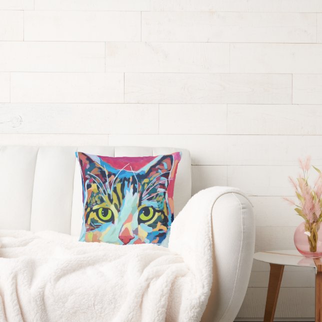 Coussin Custom Cat Portrait Painting -Forever Loved Pet (Canapé)