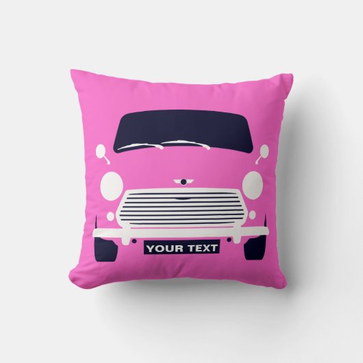 Coussin Custom Classic rose vieux British Mini voiture (Recto)