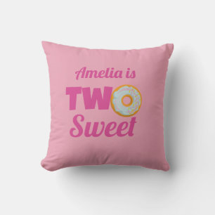 Coussin Custom Cute deux douces Donut 2e anniversaire fill