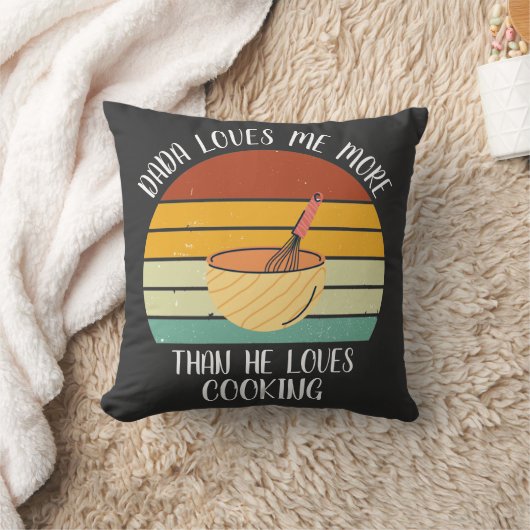 Coussin CUSTOM Dada M'Aime Plus Qu'Il N'Aime La Cuisine (Couverture)