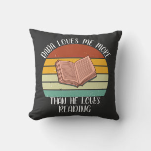 Coussin CUSTOM Dada M'Aime Plus Qu'Il N'Aime Lire
