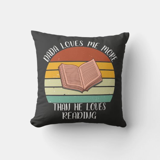 Coussin CUSTOM Dada M'Aime Plus Qu'Il N'Aime Lire (Recto)
