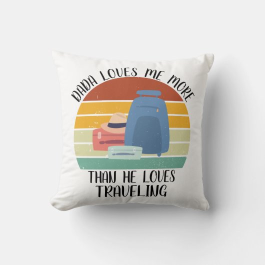 Coussin CUSTOM Dada M'Aime Plus Qu'Il N'Aime Voyager (Recto)