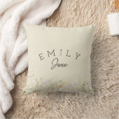 Coussin Custom Girls Name Sign Wildflower Nursery Decor (Couverture)
