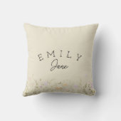 Coussin Custom Girls Name Sign Wildflower Nursery Decor (Verso)