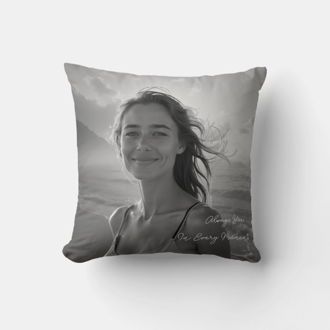 Coussin Custom Her Portrait – Simple Photo Gift for Her (Recto)
