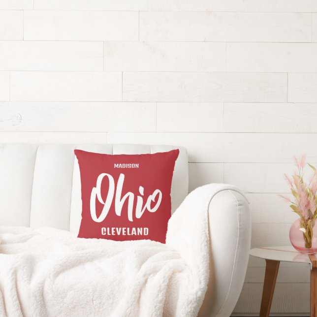 Coussin Custom Location, Name & Color Ohio (Canapé)