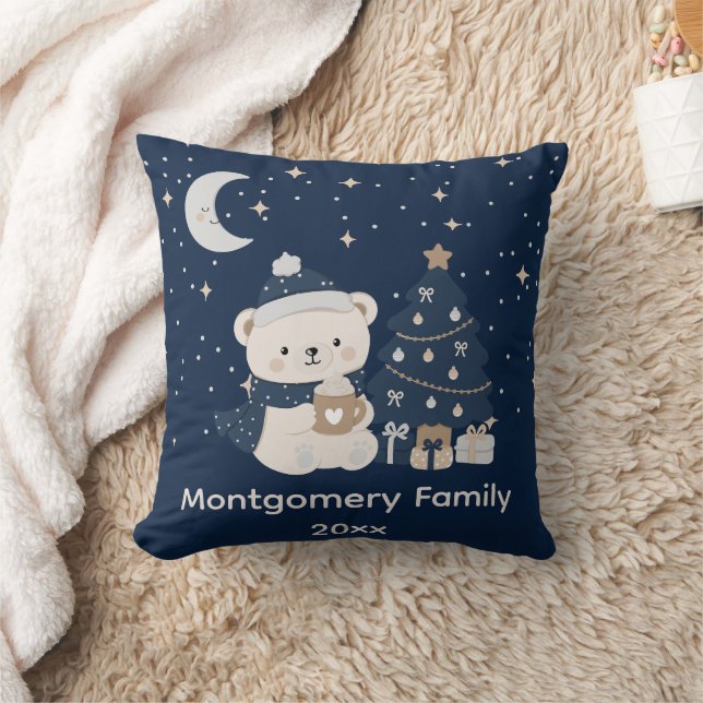 Coussin Custom Midnight Noël | Navy, Argent & Or (Couverture)