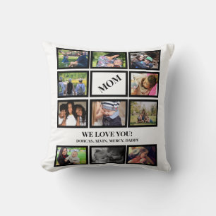 Coussin Custom Modern Mom Mothers Day 11 Photo Collage