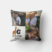 Coussin Custom monogram G is for Giraffe cute giraffes (Verso)