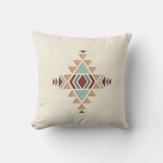 Coussin Custom Moroccan Geometric Embroidery Pattern Art (Recto)