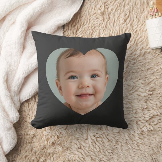 Coussin Custom mothers day photo heart mask Throw Pillow  (Couverture)