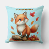 Coussin Custom Name Autumn Fox Pillow (Recto)