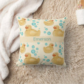 Coussin Custom Name Gender Neutral Duck Throw Pillow (Couverture)