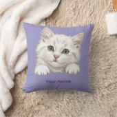 Coussin Custom Name Personalized Kitten Art Gift (Couverture)