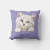 Coussin Custom Name Personalized Kitten Art Gift (Recto)