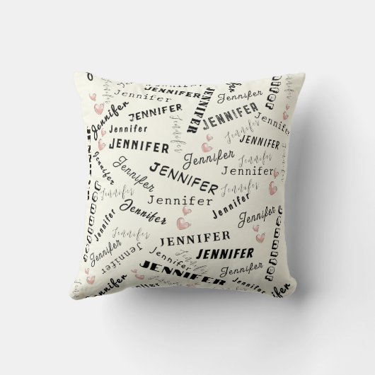 Coussin Custom Name Typography Pattern (Verso)