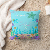 Coussin  Custom Name Undersea Starfish Pillow (Couverture)