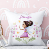 Coussin Custom Name Whimsical Nursery Fairy Pillow