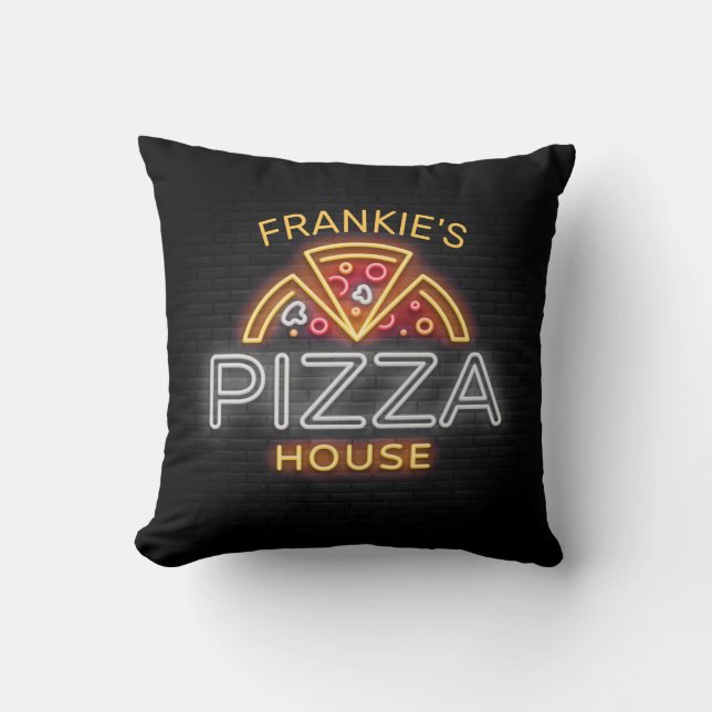 Coussin Custom Neon Italian Pizzeria Pizza House (Recto)