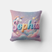 Coussin Custom Pastel Unicorn Name Pillow (Recto)