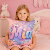 Coussin Custom Pastel Unicorn Name Pillow