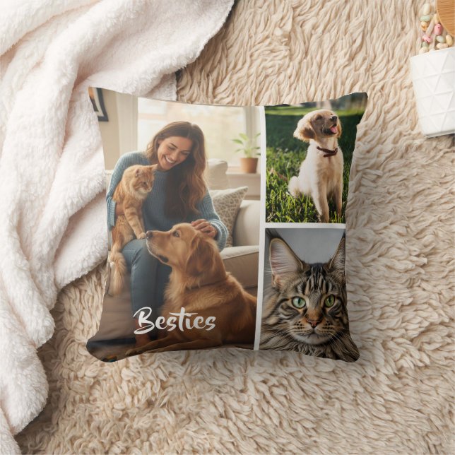 Coussin Custom Pet Photo Collage Pillow (Couverture)