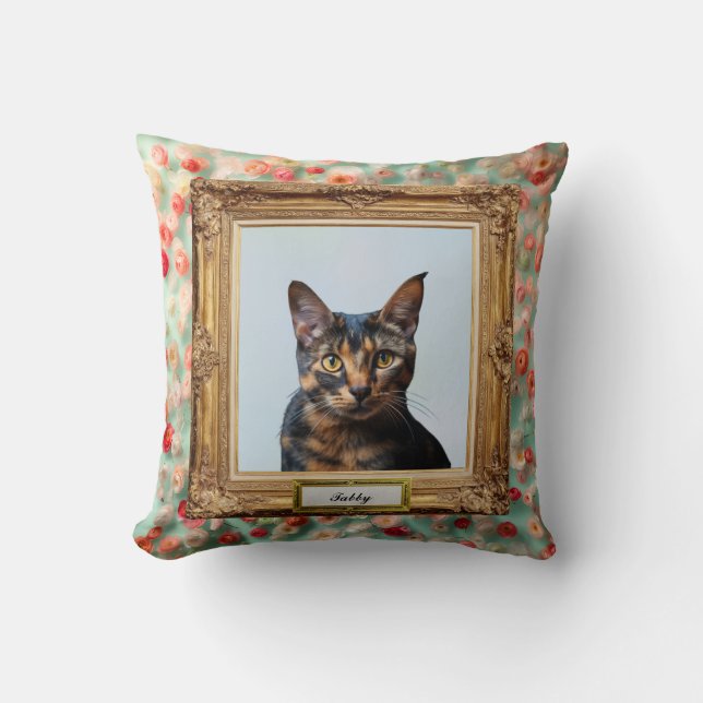 Coussin Custom Pet Portrait Cushion – Your Cat in a Frame (Recto)