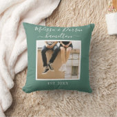 Coussin Custom Photo Family Name & Date (Couverture)