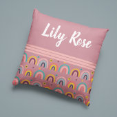 Coussin Custom Pink Rainbow Pattern