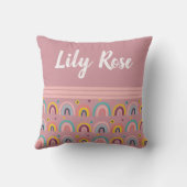 Coussin Custom Pink Rainbow Pattern (Verso)