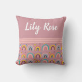 Coussin Custom Pink Rainbow Pattern (Recto)
