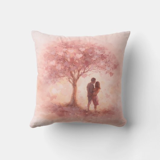 Coussin Custom Romantic Couple Throw Pillow (Verso)