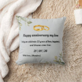 Coussin Custom Silver Wedding Anniversary Throw Pillow | E (Couverture)