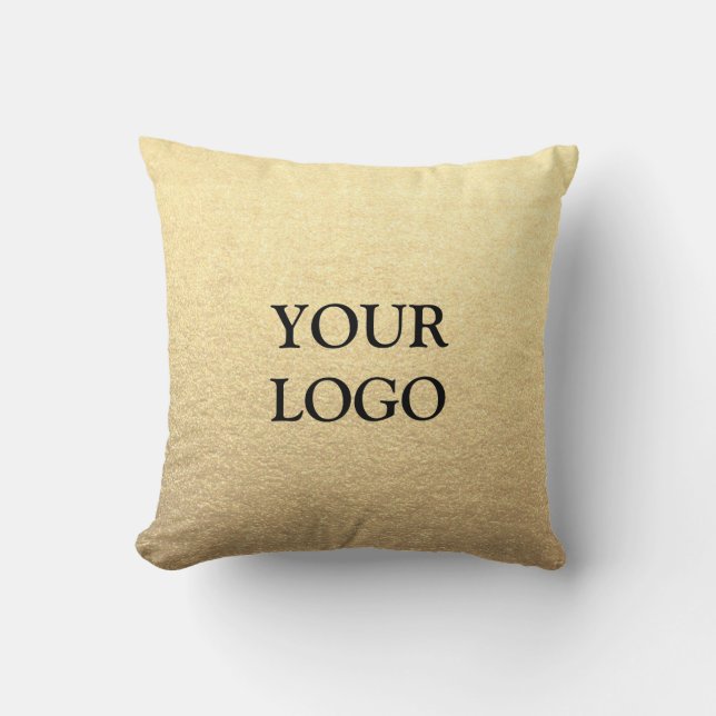 Coussin Custom Simple Clean Gold Business Votre logo ici (Recto)