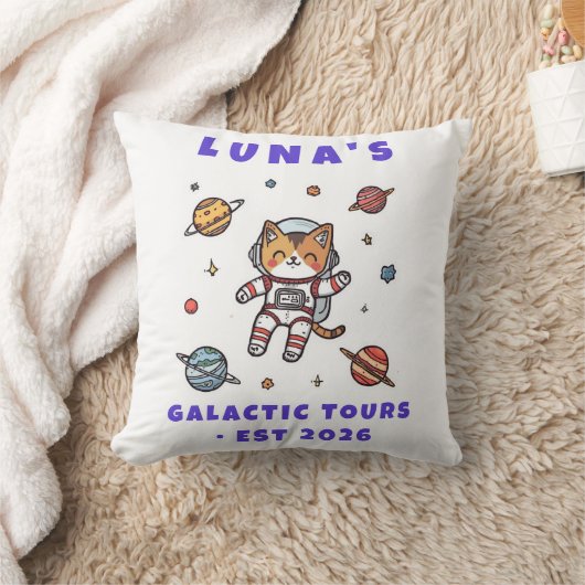 Coussin Custom Space Cat Astronaut Decorative Cushion (Couverture)