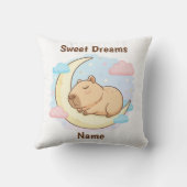 Coussin Custom Sweet Dreams Capybara Throw Pillow (Verso)