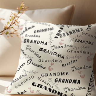 Coussin Custom Text Grandma Typography