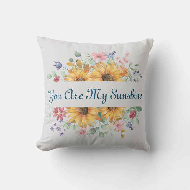 Coussin Custom You Are My Sunshine and Sunflower Coffee Mu (Recto)