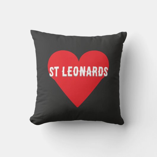 Coussin Custom your city or St Leonards heart Throw Pillow (Recto)