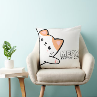 Coussin Customizable Meow Forever Cozy Cat