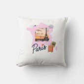 Coussin Customizable Travel Themed Paris Pillow. (Recto)