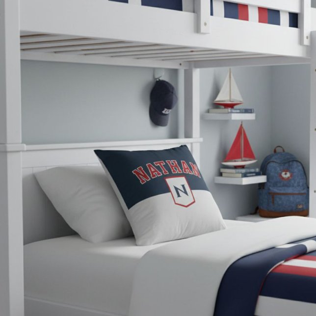 Coussin Customized sporty-style pillow with name (Créateur téléchargé)
