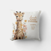 Coussin Cute Aquarelle Bébé Giraffe Bébé Statistiques (Recto)